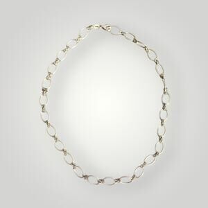 Sterling Silver 925 Italy Oval Link Chain Necklace Vintage 16”